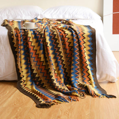 Bohemia Soft Cozy Knit Sofa Throw Blanket With Tassel