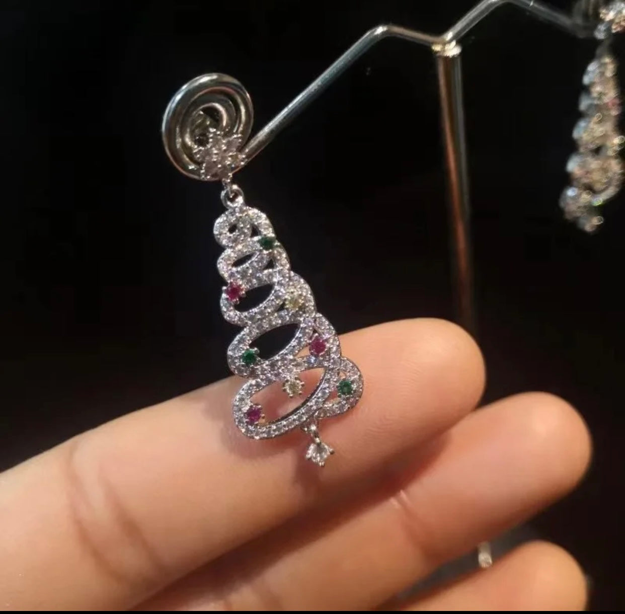 Christmas Tree sparkly crystal earrings