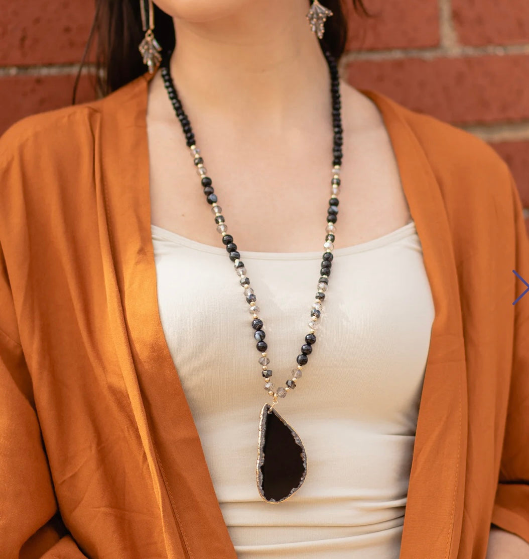 Black Natural Stone Necklace