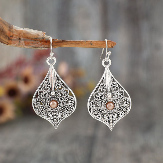 Silver-Plated Cutout Dangle Earrings